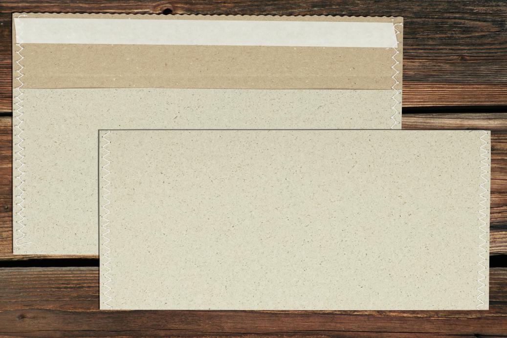 Briefhüllen 110x233 mm Haftklebend Recycling Graspapier 120 g/qm